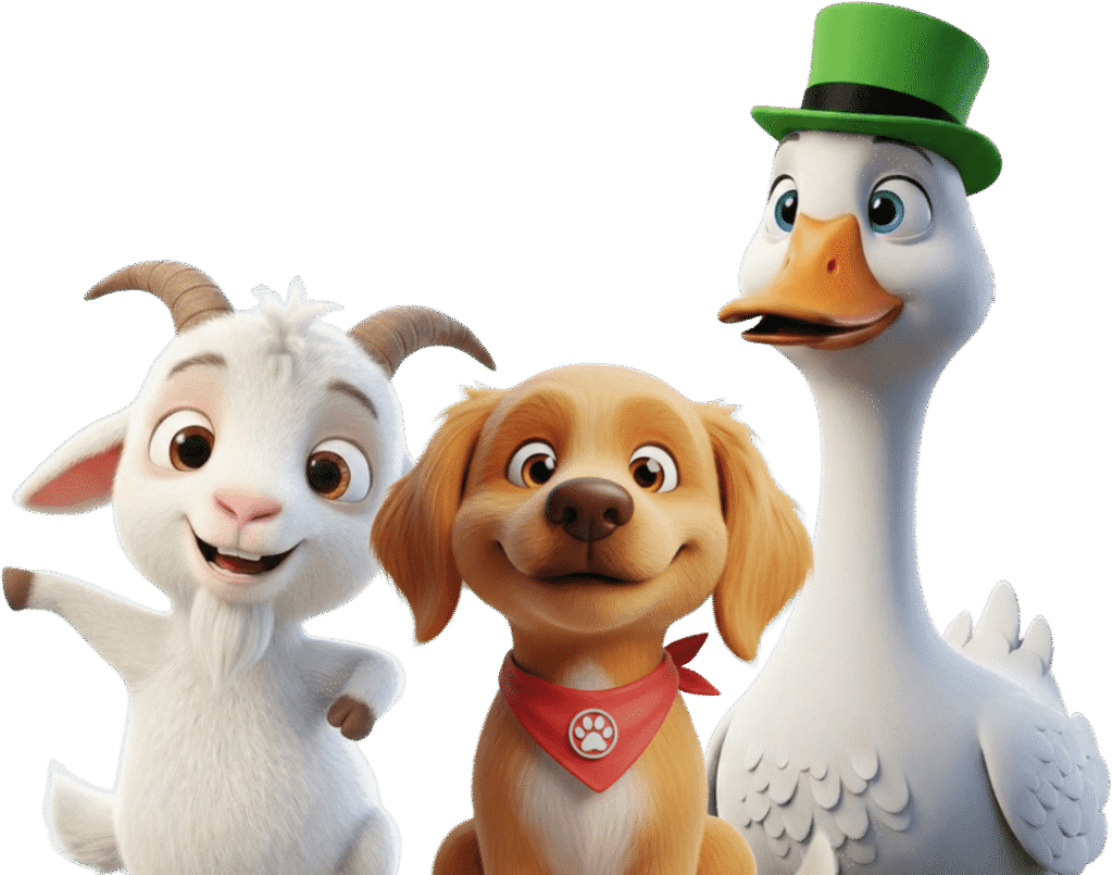Goat, Dog, Duck