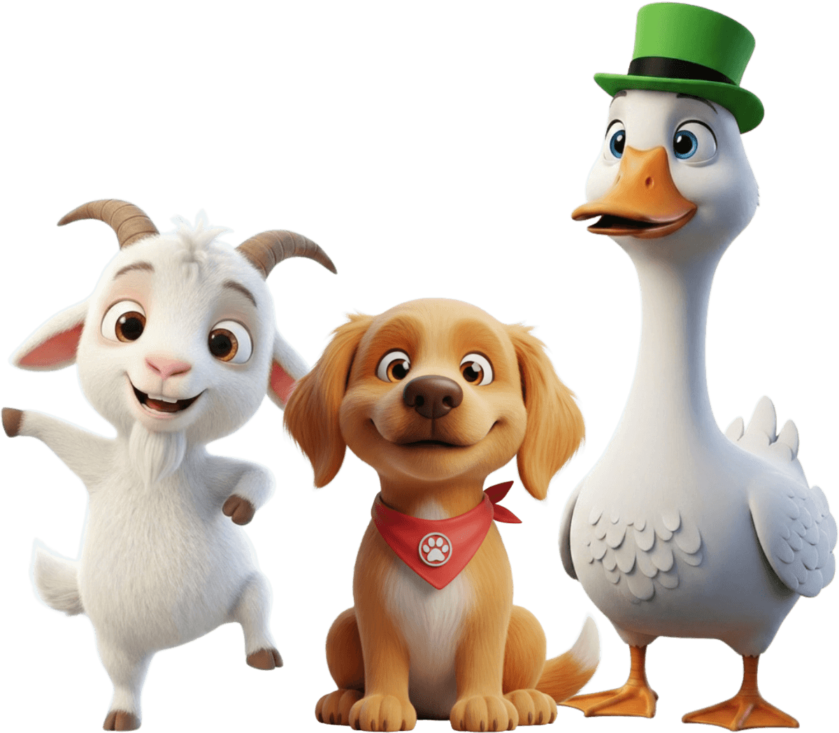 Goat, Dog, Duck
