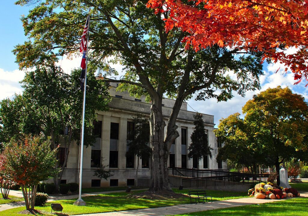 McNairy County Courthouse on the town square in Selmer, Tennessee
